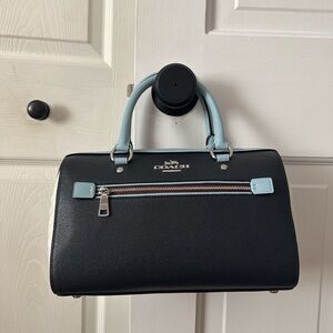 💙 Coach Rowan Satchel – Blue/White Signature Canvas 💙